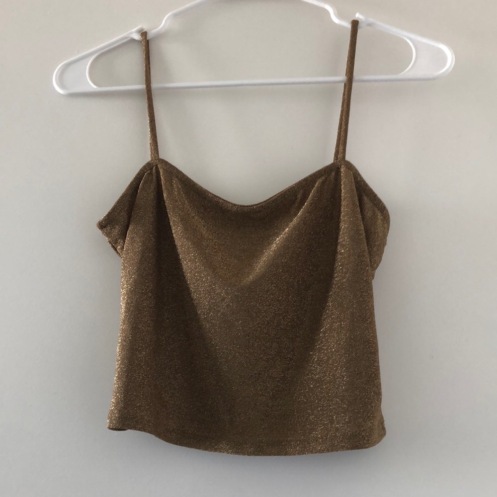 Gold shimmer crop top size medium
